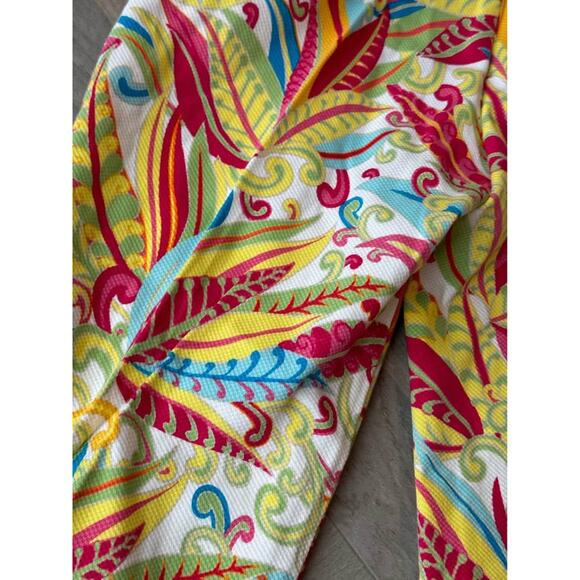 Tommy Hilfiger Tropical Floral Print Suit Set Jacket Pants Colorful Size 14 VTG - Picture 9 of 10